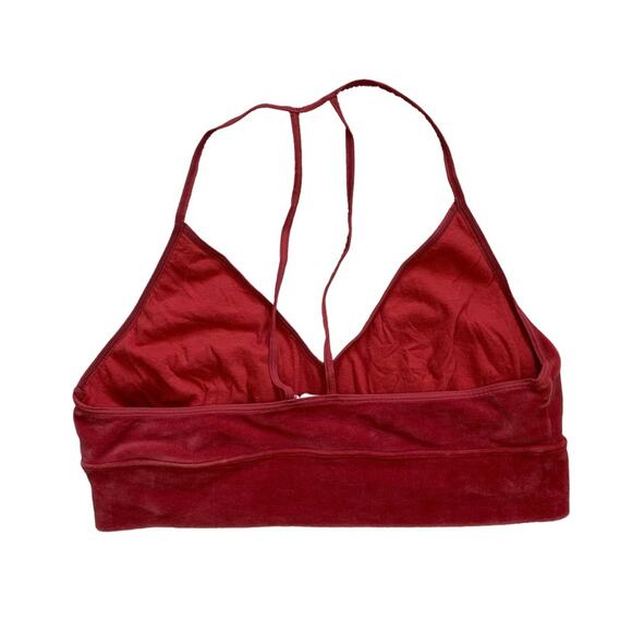 Anthropologie Floreat Raspberry Velour T Strap Bralette Bloggers Fave Large - Picture 3 of 7